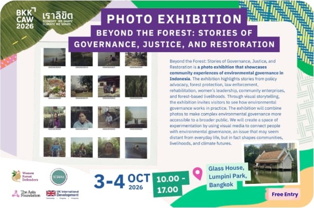 Poster for the photo exhibition Beyond the Forest: Stories of Governance, Justice, and Restoration, Bangkok Climate Action Week 2026