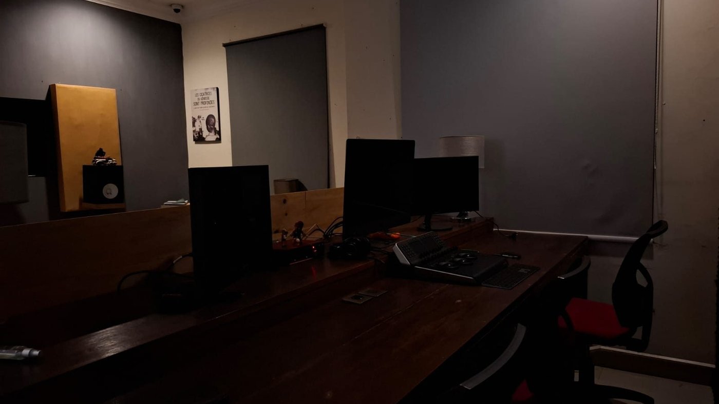 The editing room of the production house at night, from Hapus